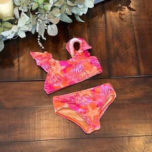 Crewcuts Vibrant Pink and Orange Kids Bikini